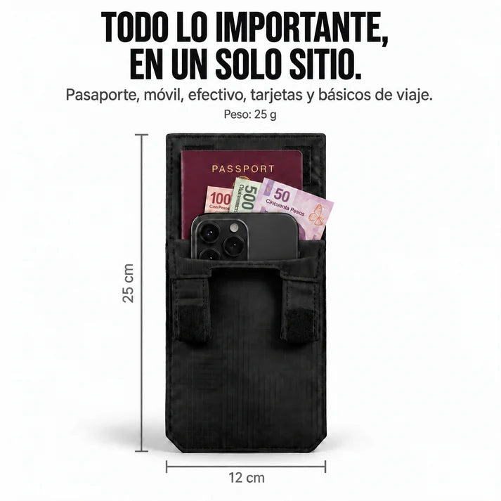 Cartera oculta antirrobo para cinturón