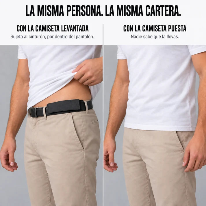 Cartera oculta antirrobo para cinturón